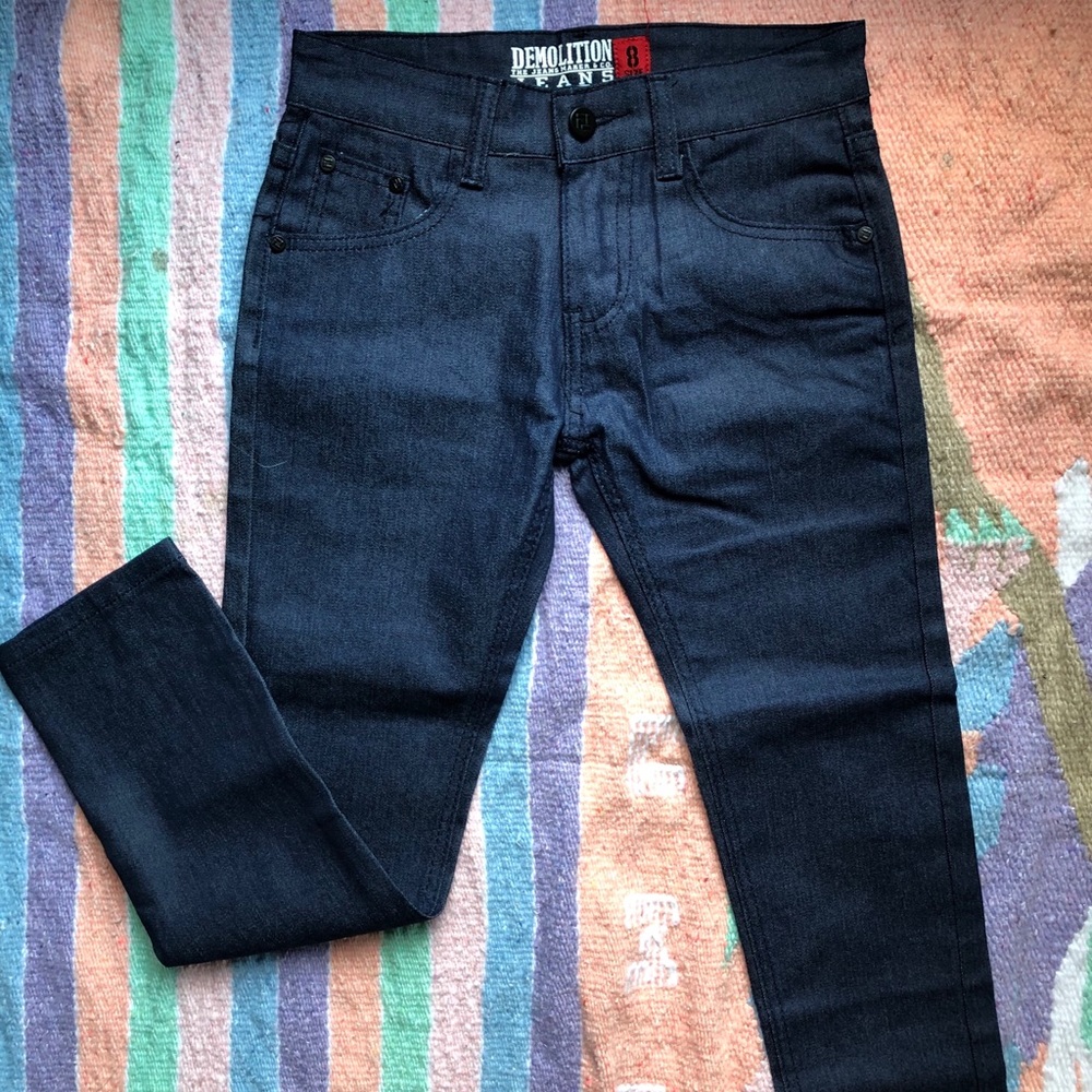 Demolition Straight Leg Blue Jeans Size 8